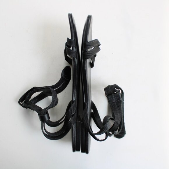 Rebecca Allen Women's Black The Flat Two-Strap Strappy Sandals Size 8.5 - Picture 4 of 8